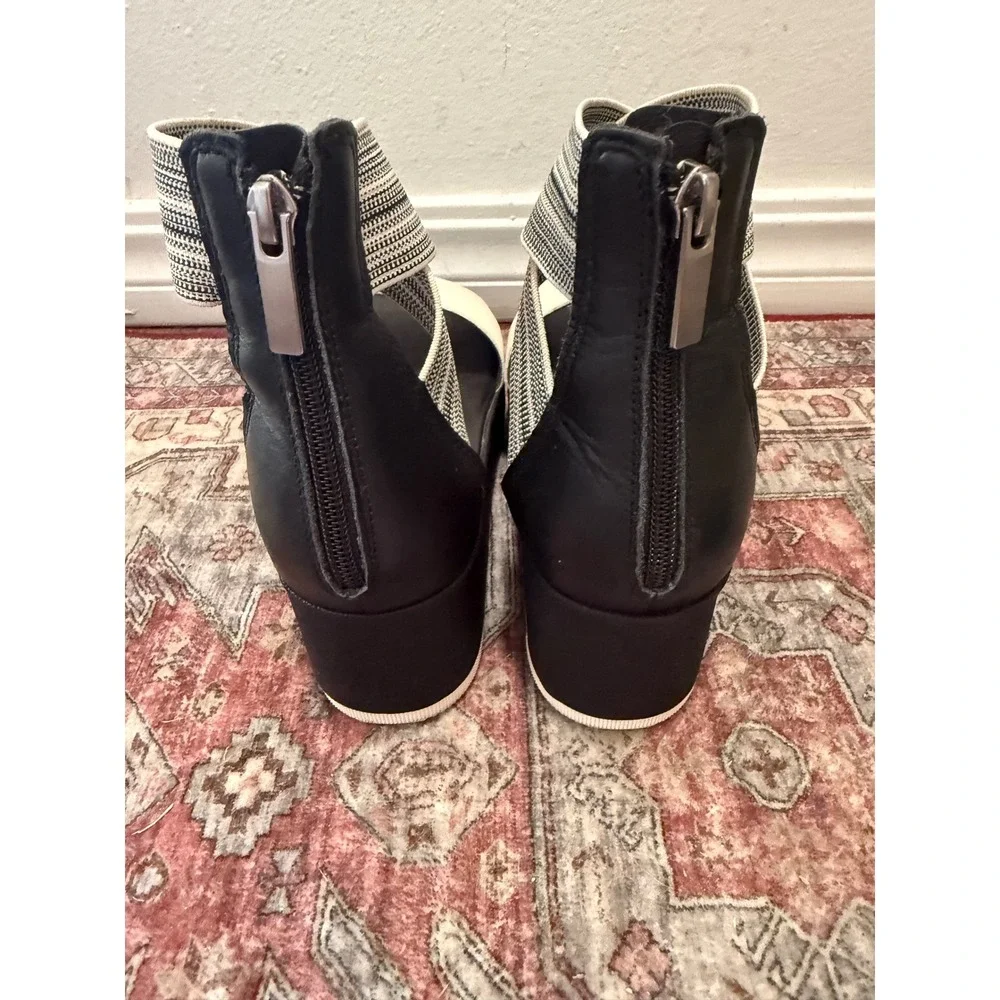 Sorel Cameron Flatform Sandals Black Sea Salt Leather NL3994-010 Womens 9.5